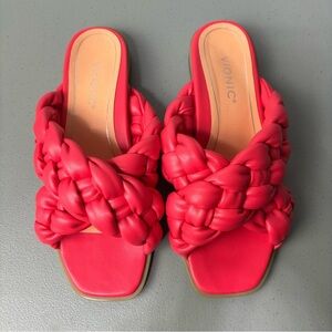 Vionic Kalina Women's 7.5 Slip On Sandals Slides Rope Woven Braided Style